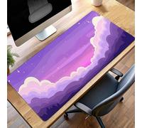 Alfombrilla Ratón Grande XXL 1400x600x3mm Cielo PúRpura Mouse Pad Gaming, Alfombrilla Antideslizante,Tapete Escritorio con Bordes Cosidos, Mat para Jugadores, Pc, Oficina Accesorios PjY7383 U-H