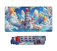 Alfombrilla Ratón Grande XXL 700 x 300 x 3 mm, Mouse Pad Base de Goma Antideslizante Grande Desk Mat, Alfombrilla Escritorio de Oficina y para Gaming en Casa (Faro de Dibujos Animados) r-498