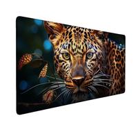 Alfombrilla Ratón Grande XXL 700 x 400 mm Leopardo De Las Flores Mouse Pad Gaming, Alfombrilla Antideslizante,Tapete Escritorio con Bordes Cosidos, Desk Mat para Jugadores, Pc, Oficina Accesorios u567