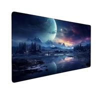 Alfombrilla Ratón Grande XXL 800 x 300 mm Paisaje Lunar Mouse Pad Gaming, Alfombrilla Antideslizante,Tapete Escritorio con Bordes Cosidos, Desk Mat para Jugadores, Pc, Oficina Accesorios u-1246