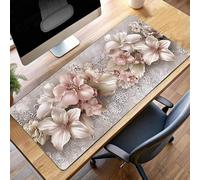 Alfombrilla Ratón Grande XXL 90 x 40cm Flor Rosa Mouse Pad Gaming, Alfombrilla Antideslizante,Tapete Escritorio con Bordes Cosidos, Mat para Jugadores, Pc, Oficina Accesorios PjY945 T-P