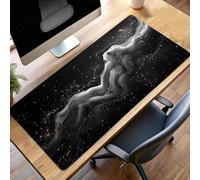 Alfombrilla Ratón Grande XXL 90 x 40cm MelancolíA Negro Mouse Pad Gaming, Alfombrilla Antideslizante,Tapete Escritorio con Bordes Cosidos, Mat para Jugadores, Pc, Oficina Accesorios PjY10681 5-5