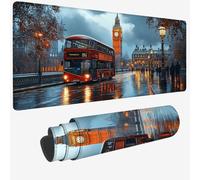 Alfombrilla Ratón Gris,Alfombrilla Ratón 600 x 300 x 3 MM,Mouse Pad Gaming Big Ben de Londres Tapete Escritorio,Mouse Pad con Impermeable y Antideslizante,Mousepad Bordes Cosidos para Oficina W-1000