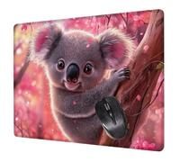 Alfombrilla Ratón Gris Mouse Pad Coala Alfombrilla Escritorio, 40x30x0.3cm Tapete Rato, con Base de Goma Antideslizante, Mejora la precisión y la Velocidad Pequeña Mousepad Portátil para Gaming H0-575