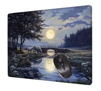 Alfombrilla Ratón Gris Mouse Pad Paisaje Alfombrilla Escritorio, 40x30x0.3cm Tapete Rato, con Base de Goma Antideslizante, Mejora la precisión Velocidad Pequeña Mousepad Portátil para Gaming H0-611