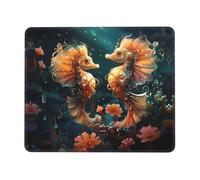 Alfombrilla Ratón Hermosa Pareja De Caballitos De Mar Bordes Cosidos Alfombrilla Escritorio Duradero Protector De Escritorio para Gamer Juegos Pc 10X12In