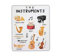 Alfombrilla Raton Instrumentos Eeypy Aprendizaje De Instrumentos Musicales Instrumentos Artísticos Aula De Música 25X30Cm Bordes Cosidos Alfombrilla De Ratón Antideslizante Mousepad para