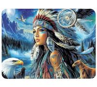 Alfombrilla Ratón Invierno Alfombrilla Ratón 320x260x3mm, Chica lobo Mouse Pad Protector Escritorio Superficie Lisa Base de Goma Antideslizante Precisión Velocidad para Jugadores, Oficina, PC,Model857