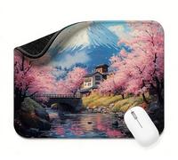 Alfombrilla Ratón Japón Monte Fuji, Alfombrilla Escritorio Pequeña 340 x 280 x 3 mm Mouse Pad Impermeable, Bordes Cosidos, Base Goma Antideslizante, Diseño Fresco y Moderno Regalo Hombre t0s-104