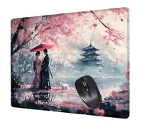 Alfombrilla Ratón Japón Mouse Pad Parejas Alfombrilla Escritorio, 40x30x0.3cm Tapete Rato, con Base de Goma Antideslizante, Mejora la precisión Velocidad Pequeña Mousepad Portátil para Gaming H0-407