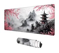 Alfombrilla Ratón Japón Mouse Pad XXL 1000x500 mm Paisaje Impermeable Mousepad Alfombrilla Gaming Tapete Escritorio de Goma Antideslizante Desk Mat con Bordes Cosidos para Oficina Regalo Hombre F-39
