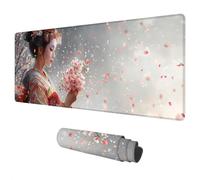 Alfombrilla Ratón Japón Mouse Pad XXL 1500x800 mm Mujer Impermeable Mousepad Alfombrilla Gaming Tapete Escritorio de Goma Antideslizante Desk Mat con Bordes Cosidos para Oficina Regalo Hombre C-76