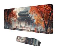 Alfombrilla Ratón Japón Mouse Pad XXL 800x400 mm Paisaje Impermeable Mousepad Alfombrilla Gaming Tapete Escritorio de Goma Antideslizante Desk Mat con Bordes Cosidos para Oficina Regalo Hombre L-53