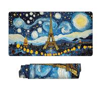 Alfombrilla Ratón La torre de París en el cielo estrellado Grande Gaming Mousepad XXL 1200 x 600 mm,Alfombrilla Ratón impermeable - Bordes Cosidos,Base de Goma Antideslizante, Oficina Accesorios q1032