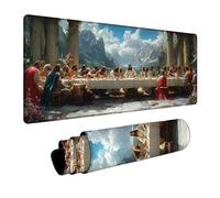Alfombrilla Ratón La última Cena Alfombrilla Ratón XXL 30x70x0.3cm Impermeable Mousepad Flor Bordes sellados Mayor precisión y Velocidad per Teclado Portatil Gaming Oficina Regalo Hombre DBYH-2516
