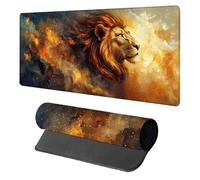 Alfombrilla Ratón LeóN, Alfombrilla Escritorio 600x300x3mm, Gaming Mouse Pad XXL, Tapete Escritorio con Bordes Cosidos, Accesorios Gaming, Desk Mat Antideslizante Grande, para Gamer, Amarillo N-8437