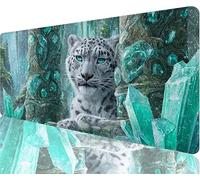 Alfombrilla Ratón Leopardo Alfombrilla Escritorio 800x400x3mm Tapete Gaming xxl Diamante Tapete Escritorio Impermeable, Diseño Costura Doble Acabado Suave y Duradero Decoraciones Navideñas N1-338
