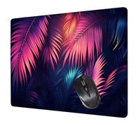 Alfombrilla Ratón Lila Mouse Pad Hojas Alfombrilla Escritorio, 42x35x0.3cm Tapete Rato, con Base de Goma Antideslizante, Mejora la precisión y la Velocidad Pequeña Mousepad Portátil para Gaming H0-31