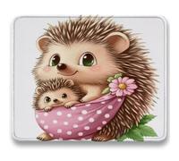 Alfombrilla Ratón, Lindo Mouse Pad, Alfombrilla Escritorio para Computadora con Base de Goma Antideslizante y Bordes Cosidos Duradera, para Ratón con Cable o Inalámbrico PC, 29 x 24 cm, Erizo c0-523