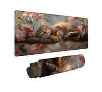 Alfombrilla Ratón Lindo Mouse Pad Gatito 60 x 30 cm, Alfombrilla Ratón Lavable, Resistente Mousepad con Base de Goma Antideslizante Bordes Cosidos, Mouse Pad para Gamers Oficina, Regalos -TL46FR