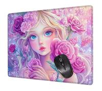 Alfombrilla Ratón Lindo Mouse Pad Rosa Alfombrilla Escritorio, 40x30x0.3cm Tapete Rato, con Base de Goma Antideslizante, Mejora la precisión y la Velocidad Pequeña Mousepad Portátil para Gaming H0-565