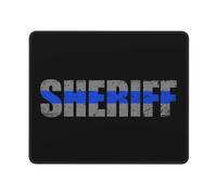 Alfombrilla Ratón Línea Azul Delgada del Sheriff Portátil Mousepad Impermeable Tapete Escritorio para Accesorio Gaming Juegos 10X12In