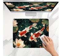 Alfombrilla Ratón Loto pez, Alfombrilla Gaming Pequeña 32 x 26 cm, Mousepad Delgado, Superficie Ultra-Suave, Bordes Anti-Deshilachado, Base de Goma Antideslizante, para Oficina, Home, Office j0j-1