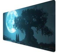Alfombrilla Ratón Luna Alfombrilla Raton XXL 1200x600x3mm, Azul Mouse Pad Gaming con Base Antideslizante, Impermeable Resiste Salpicaduras Tapete Escritorio, Oficina Accesorios Gaming, Regalo 7e-K2