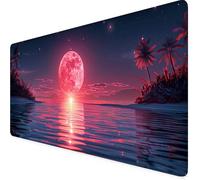 Alfombrilla Ratón Luna Alfombrilla Raton XXL 600x300x3mm, Rosa Mouse Pad Gaming con Base Antideslizante, Impermeable Resiste Salpicaduras Tapete Escritorio, Oficina Accesorios Gaming, Regalo 7e-Y2