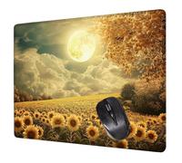 Alfombrilla Ratón Luna Mouse Pad Girasol Alfombrilla Escritorio, 40x30x0.3cm Tapete Rato, con Base de Goma Antideslizante, Mejora la precisión Velocidad Pequeña Mousepad Portátil para Gaming H0-411