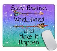 Alfombrilla Raton Mantén Una Actitud Positiva, Trabaja Duro Y Haz Que Suceda. 25X30Cm Antideslizante Alfombrilla Bordes Cosidos Mouse Pad para Juego Computadora