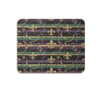 Alfombrilla Ratón Mardi Gras Flores De lis Flores Bordes Cosidos Mouse Pad Duradero Tapete Escritorio para Trabajo Oficina Mac 10X12In