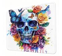 Alfombrilla Ratón Mariposa, Alfombrilla Gaming con Base Antideslizante Mejora la Precisión y la Velocidad, Impermeable, Lavable, Mousepad para PC, Oficina, Hogar, Juegos 32 x 26 cm Cabeza (2) J0-466