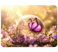 Alfombrilla Ratón Mariposa Alfombrilla Ratón 200x150x3mm, Flores Mouse Pad Protector Escritorio Superficie Lisa y Base de Goma Antideslizante Precisión Velocidad para Oficina PC, Regalo Mujer,Model649