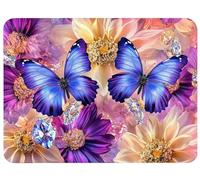 Alfombrilla Ratón Mariposa Alfombrilla Ratón 220x180x3mm, Flor Mouse Pad Protector Escritorio Superficie Lisa y Base de Goma Antideslizante Precisión Velocidad para Oficina, PC, Regalo Mujer, Model933
