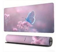 Alfombrilla Ratón Mariposa Alfombrilla Ratón XXL 700x300x3mm Flor Mouse Pad Protector Escritorio Desk Mat Extra Grande Superficie Lisa y Base de Goma Antideslizante para PC, Material Oficina, Model900