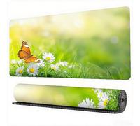 Alfombrilla Ratón Mariposa Alfombrilla Ratón XXL 800x400x3mm Margarita Mouse Pad Protector Escritorio Desk Mat Extra Grande Superficie Lisa y Base de Goma Antideslizante para Jugadores, PC, Model586