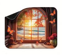 Alfombrilla Ratón Mariposa Atardecer, Alfombrilla Escritorio Pequeña 420 x 350 x 3 mm Mouse Pad Impermeable, Bordes Cosidos, Base Goma Antideslizante, Diseño Fresco y Moderno Regalo Hombre t0s-931