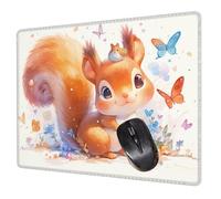 Alfombrilla Ratón Mariposa Mouse Pad Ardilla Alfombrilla Escritorio, 40x30x0.3cm Tapete Rato, con Base de Goma Antideslizante, Mejora la precisión y la Velocidad Pequeña Mousepad Portátil H0-585