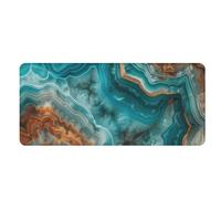 Alfombrilla Ratón Marmol Azul Marrón Alfombrilla Escritorio Duradero Mouse Pad Base De Goma Mousepad Almohadilla Raton Engrosar Protector Tapete Escritorio Desk Mat Alfombra Raton 300x600x3mm