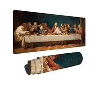 Alfombrilla Ratón MarróN Alfombrilla Ratón XXL 900x300mm, Mouse Pad La úLtima Cena Mousepad con 3MM Bordes Cosidos, Impermeable Tapete Escritorio para Jugadores, PC, Oficina, Regalo Mujer -zjn250907