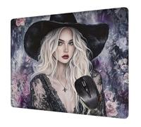 Alfombrilla Ratón Moda Mouse Pad Negro Alfombrilla Escritorio, 40x30x0.3cm Tapete Rato, con Base de Goma Antideslizante, Mejora la precisión y la Velocidad Pequeña Mousepad Portátil para Gaming H0-345