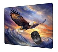 Alfombrilla Ratón Montaña Mouse Pad Águila Alfombrilla Escritorio, 40x30x0.3cm Tapete Rato, con Base de Goma Antideslizante, Mejora la precisión Velocidad Pequeña Mousepad Portátil para Gaming H0-435