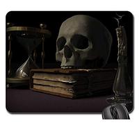 Alfombrilla Raton, Mortalidad Calavera Y Tibias Cruzadas Vanitas Memento Mori Gaming Mouse Pad Antideslizante Mousepad Bordes Cosidos Tapete De Juego para Jugadore Pc 25X30Cm