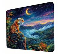 Alfombrilla Ratón, Mouse Pad Animal con Base de Goma Antideslizante y Bordes Cosidos Duradera y Cómoda, Pequeño Alfombrilla Escritorio Portátil 340 x 280 mm para Oficina, Estudio, Tigre (2) J0-235