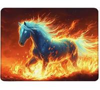 Alfombrilla Ratón, Mouse Pad Base de Goma Antideslizante, Superficie Resistente a Salpicaduras, Duraderos Alfombrilla Escritorio, Portátil Pequeña para Oficin 290 x 240 mm Fuego Caballo w0j-36