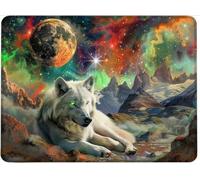 Alfombrilla Ratón, Mouse Pad Base de Goma Antideslizante, Superficie Resistente a Salpicaduras, Duraderos Alfombrilla Escritorio, Portátil Pequeña para Oficin 420 x 350 mm Lobo Montaña w0j-78