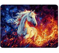 Alfombrilla Ratón, Mouse Pad Base de Goma Antideslizante, Superficie Resistente a Salpicaduras, Duraderos Alfombrilla Escritorio, Portátil Pequeña para Oficin 360 x 300 mm Caballo Fuego w0j-353