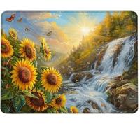 Alfombrilla Ratón, Mouse Pad Base de Goma Antideslizante, Superficie Resistente a Salpicaduras, Duraderos Alfombrilla Escritorio, Portátil Pequeña para Oficin 520 x 250 mm Cascada Flor w0j-702