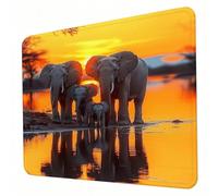 Alfombrilla Ratón, Mouse Pad color naranja con Base de Goma Antideslizante y Bordes Cosidos Duradera y Cómoda, Pequeño Alfombrilla Escritorio 260 x 210 mm para Oficina, Estudio, Juegos elefante J0-147